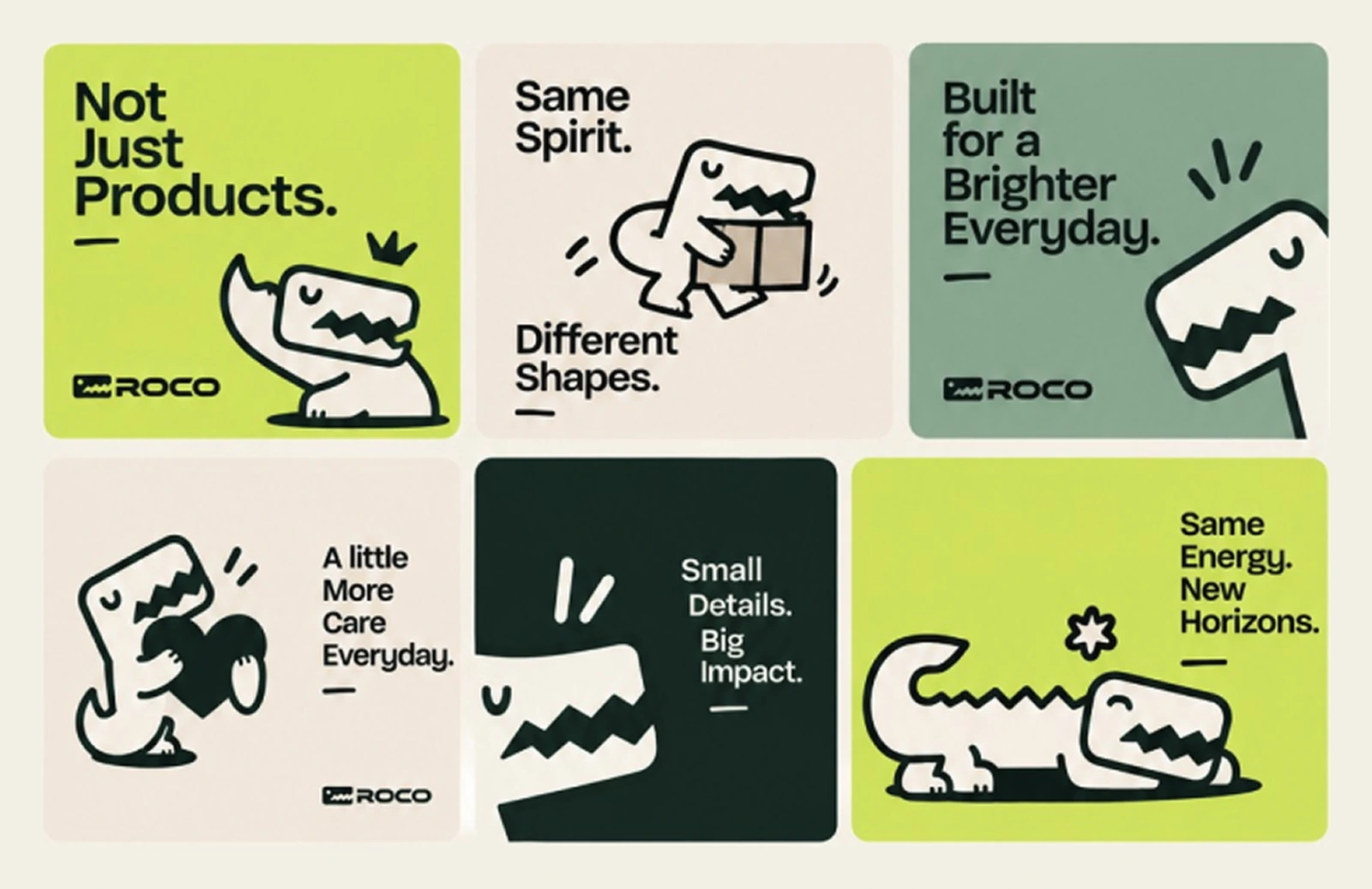Les six cartes sociales du kit de marque Croco
