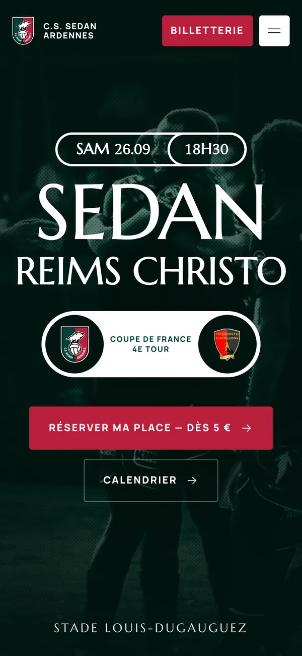 L'affiche du match sur téléphone