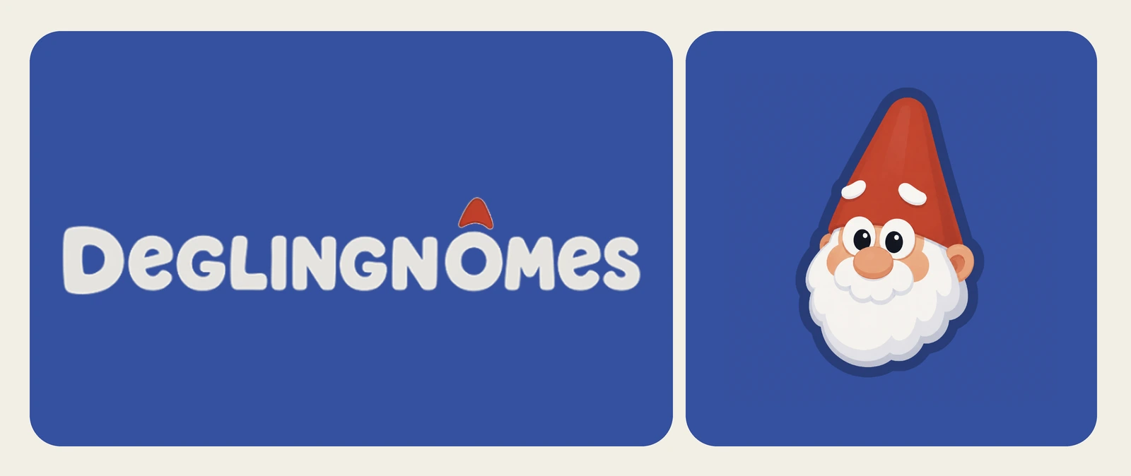 Logotype Les Déglingnomes et mascotte en buste